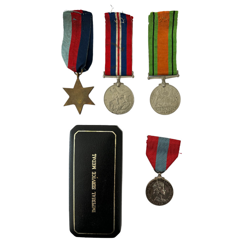 Complete British WW2 Medal Set - 1945 Star, Defence, and Service Medals